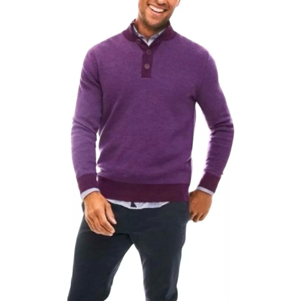 UNTUCKit Sweater Men's Merino Wool Sorensen Purple Size XL Pullover